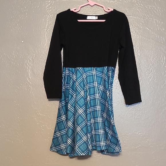 no brand Other - Black and Blue/Green Plaid Kids Dress EUC Size 6/7